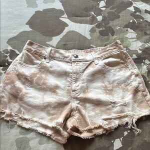 Women's Tan Distressed Shorts